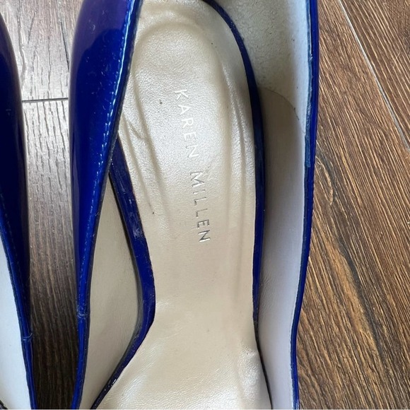 Karen Mullen Blue patent pointed toe pump SZ 38 - Picture 9 of 10